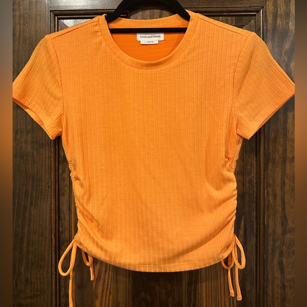 Lovers and Friends Orange Ribbed Top